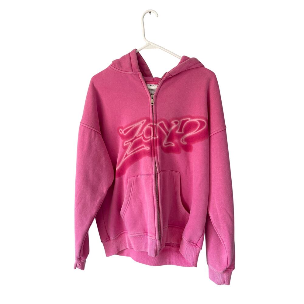 Zayn Las Vegas Pink Full Zip Hooded Sweatshirt Medium
